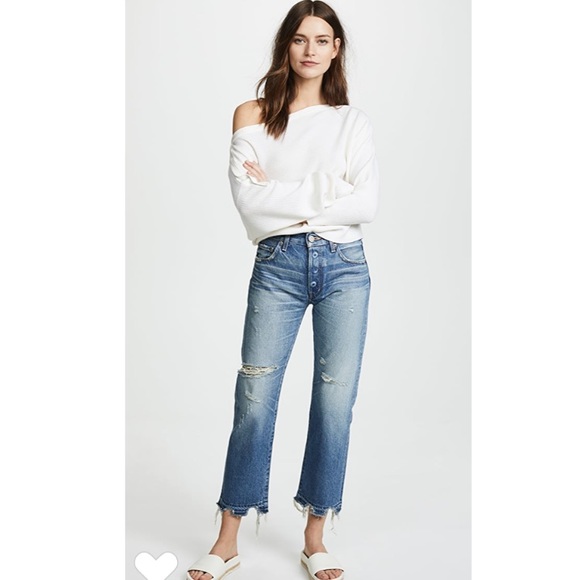 MOUSSY MV Leola Cropped Straight destroyed Jeans - Picture 5 of 15